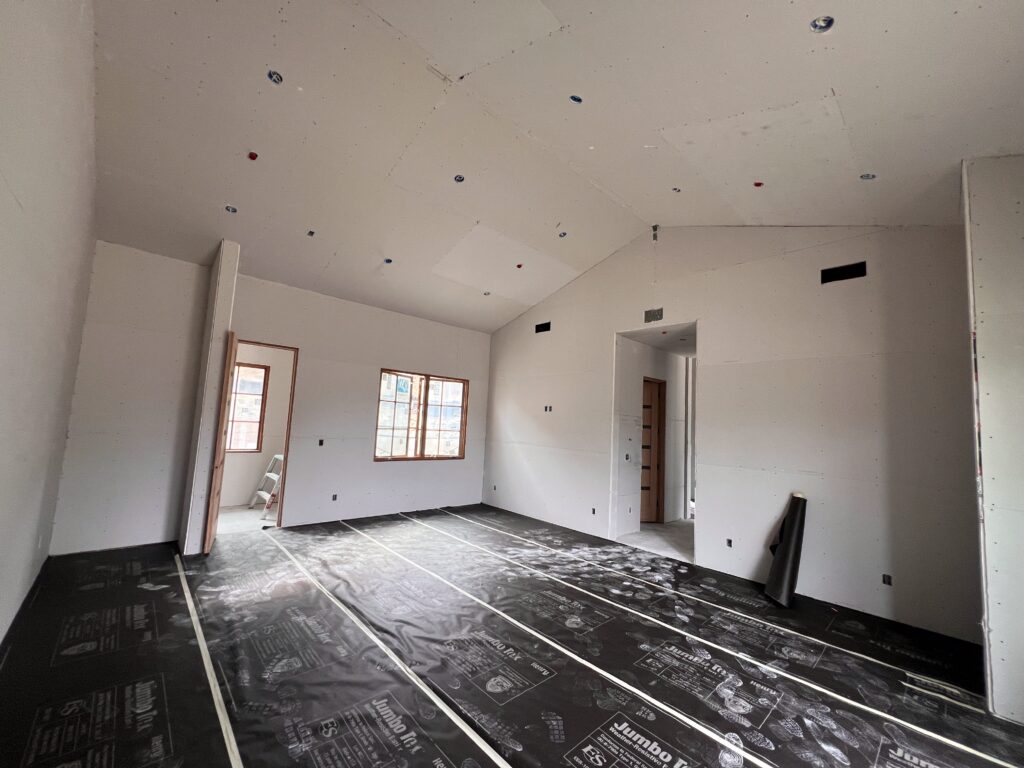 drywall installation on a rancho santa fe project